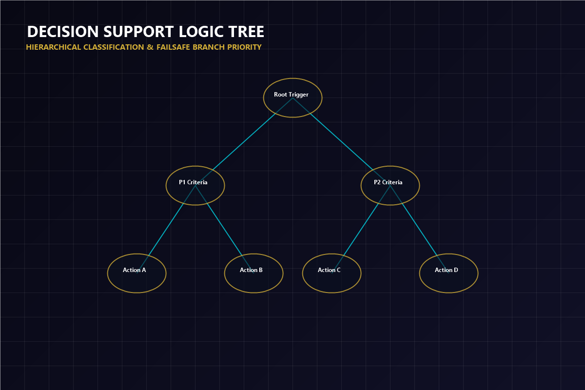 Decision Support Logic Tree diagram displaying hierarchical classification paths