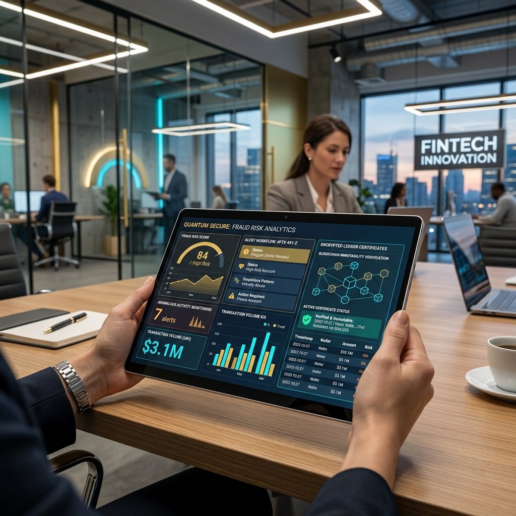 Financial analytics dashboard on mobile tablet